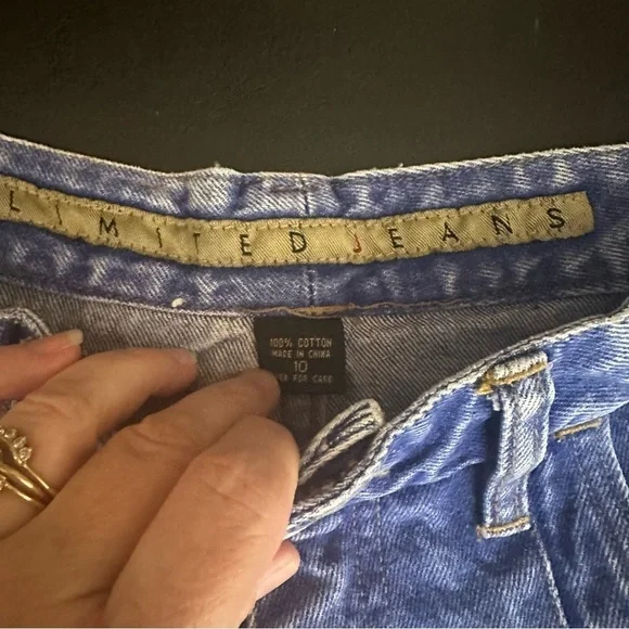 VTG LIMITED JEANS High-Rise Blue Denim Mom Pleated Jeans Size 10 Tapered Leg Y2K - Picture 3 of 12